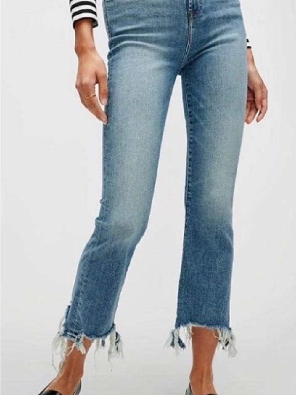7 FOR ALL MANKIND High- Rise Raw Hem Corp Flare SLIM KICK JEANS WOMEN'S 26